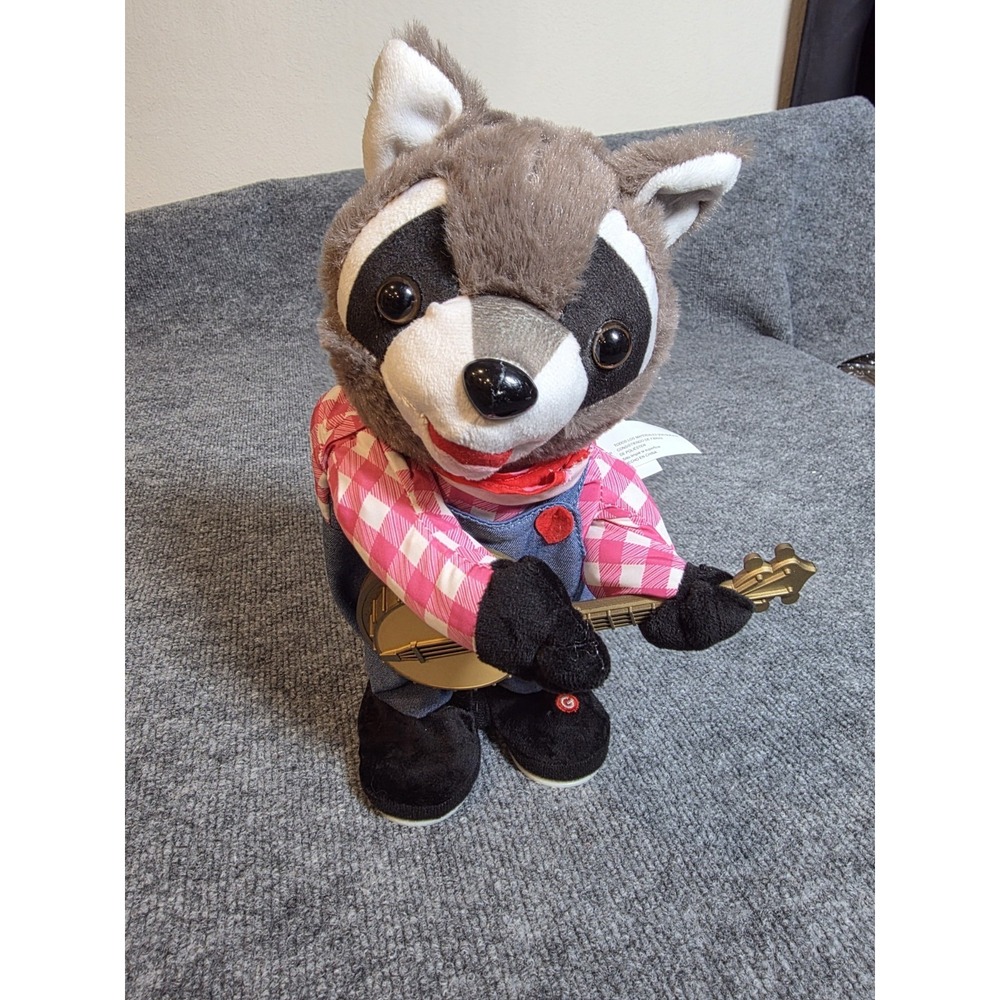 Gemmy Animated Racoon Plush Plays Banjo and Dances, SEE VIDEO - Picture 4 of 4